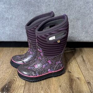 Bogs -30 Kids Waterproof Floral Boots, sz 9